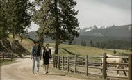 Kevin Costner and Lilli Kay in a Yellowstone episode titled Watch 'Em Ride Away (Image via Paramount+)
